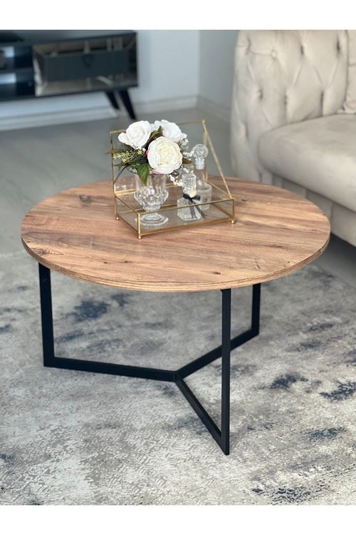 Metal Orta Sehpa Ceviz