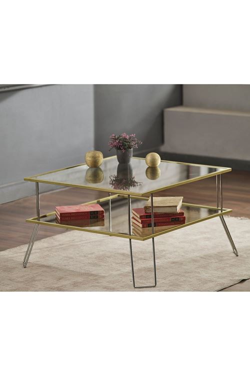 Assu Metal Camlı Orta Sehpa