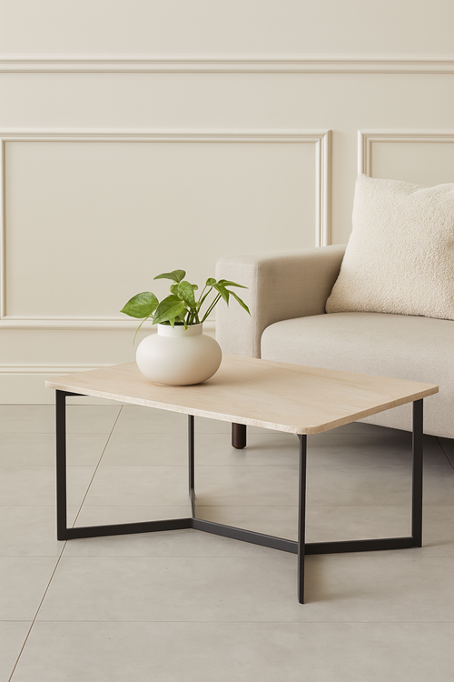 Asya Metal Orta Sehpa Traverten