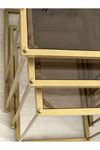 Brad 3'lü Metal Zigon C Sehpa Gold-Bronz