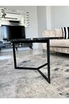 Metal Orta Sehpa Siyah Mermer Desen