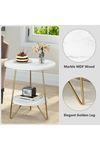 Malibu Gold Metal Ahsap Raflı Yan Sehpa